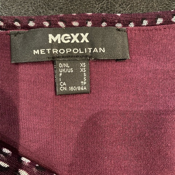 Mexx XS mauve black and white asymmetrical summer dress. - Picture 3 of 3